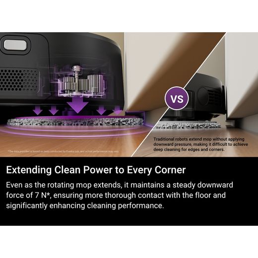 Eureka J15 Max Robotic Vacuum Cleaner - Black - Annotation - Extend clean power shot