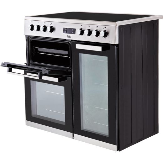 Beko KDVC90X 90cm Electric Range Cooker with Ceramic Hob - Stainless Steel