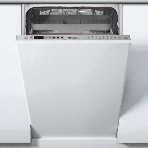 Hotpoint HSIO3T223WCEUKN Built In Slimline Dishwasher - Silver