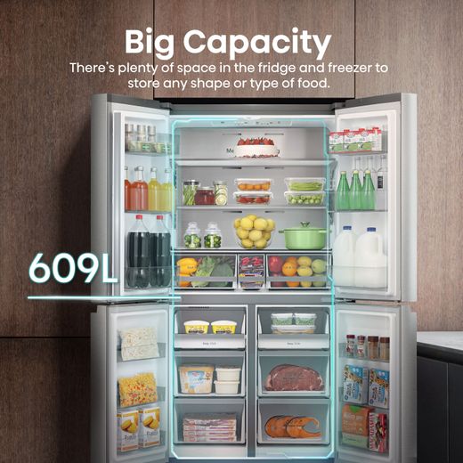 Hisense Pureflat Infinite American Fridge Freezer - Stainless Steel - Annotation - Big capacity shot