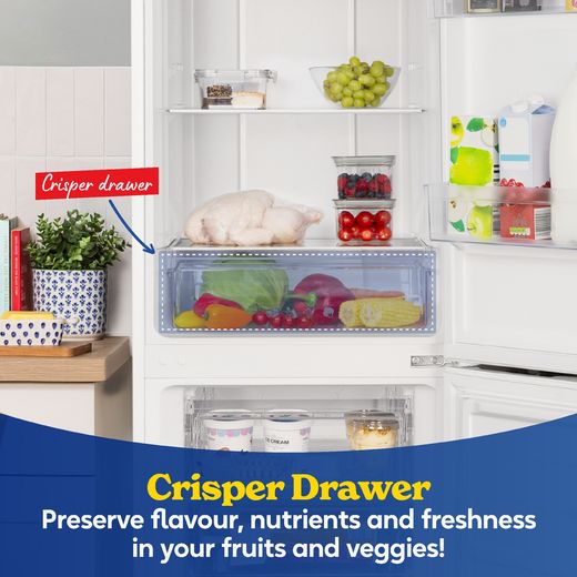 Russell Hobbs RH181TNF552E2W 181cm 50/50 Frost Free Fridge Freezer - White - Annotation - Crisper drawer
