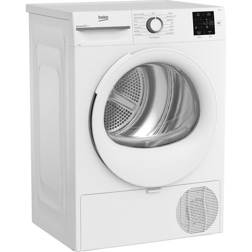 Beko BM3T3822W 8Kg Heat Pump Tumble Dryer - White - Right perspective shot