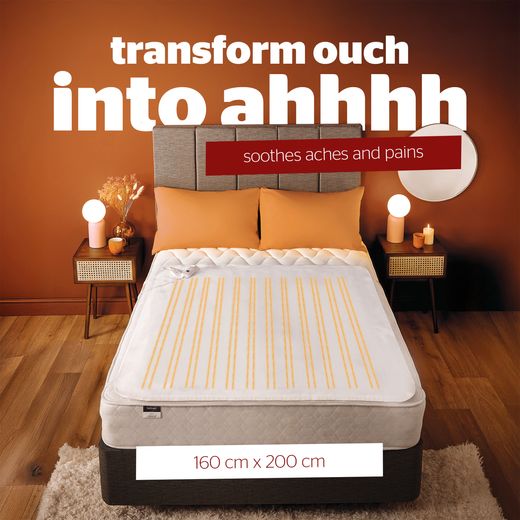 Silent Night Winter Warmer Heated Underblanket For Super King Size Bed - Annotation - Aches and pains and dimensions