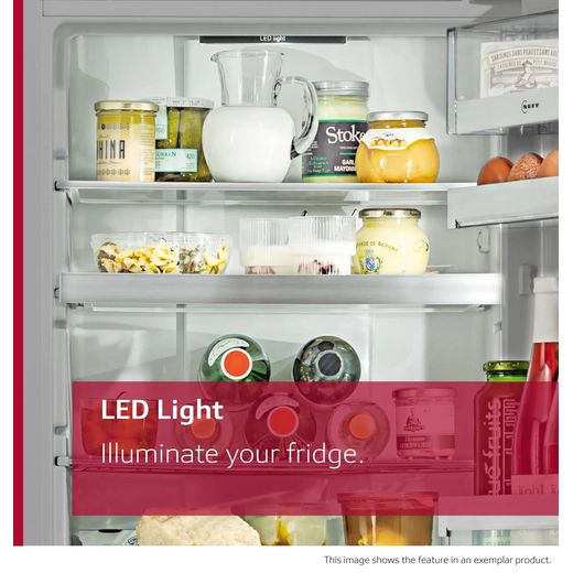 NEFF KI7962FD0G 194cm Integrated Frost Free Fridge Freezer with Fixed Door Hinge - White - Annotation - LED light