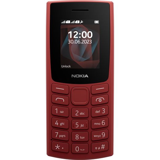 Nokia 105 Mobile Phone in Red Terracotta - Front shot