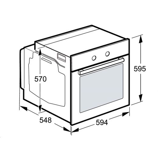 Bosch Series 4 Built In Electric Single Oven - Black - Dimensions