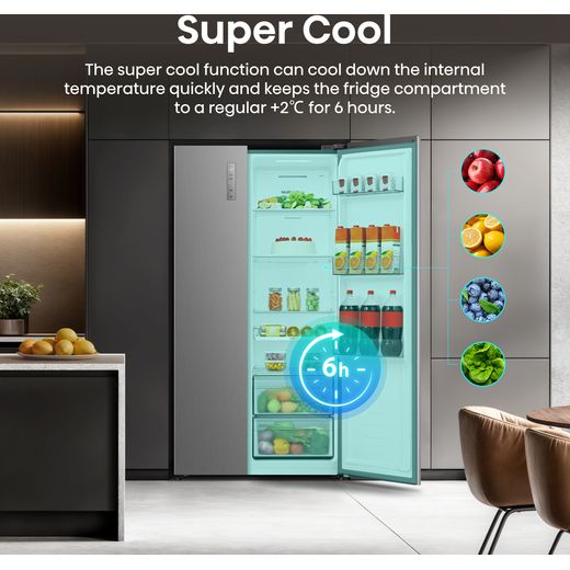 Hisense American Fridge Freezer - Stainless Steel - Annotation - Super cool