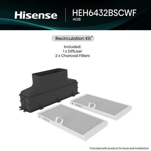 Hisense Hi6 HEH6432BSCWF 60cm Venting Induction Hob - Black - Annotation - Kit shot