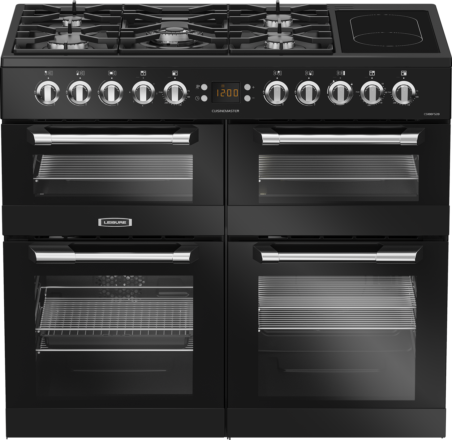 Leisure Cuisinemaster CS100F520K 100cm Dual Fuel Range Cooker - Black - A/A/A Rated, Black