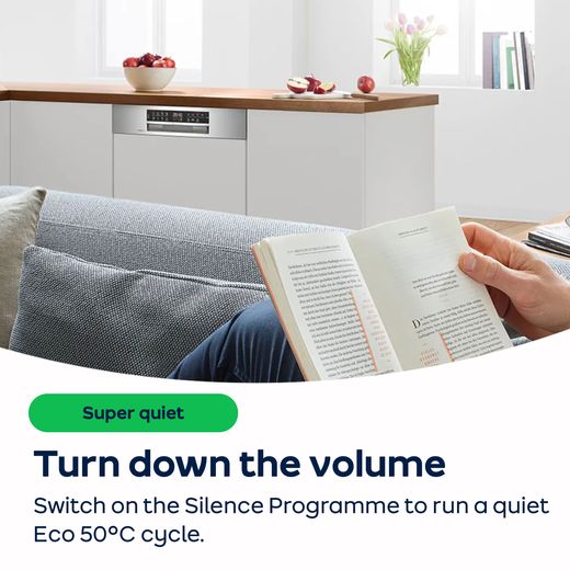 Bosch Series 2 Standard Dishwasher - Silver - AO Annotation - Silence-Programme