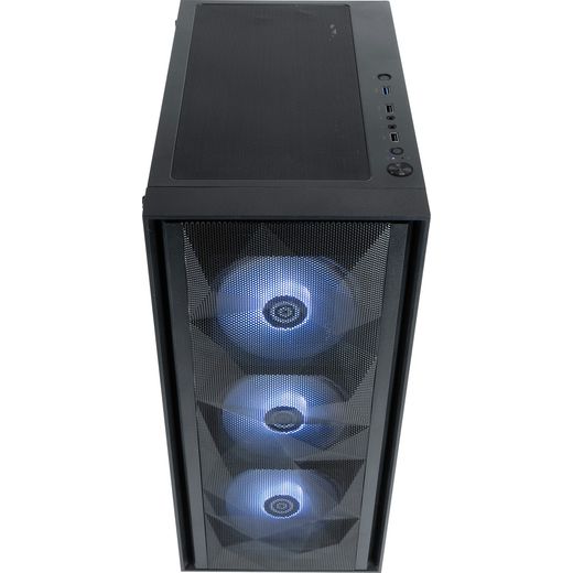 CyberPowerPC AO22232 Gaming PC - NVIDIA® GeForce RTX™ 5050, AMD Ryzen™ 5, 1TB SSD - Black - high perspective shot