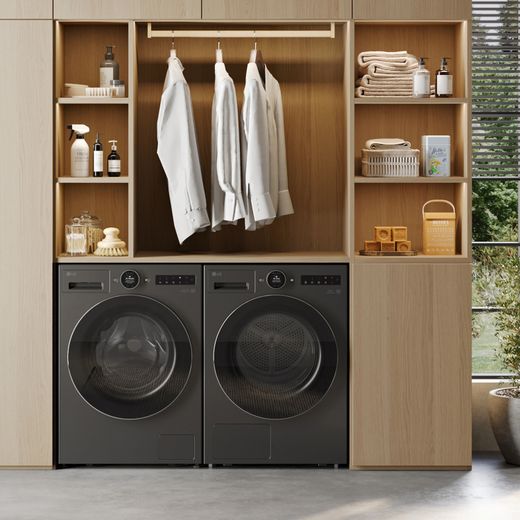LG Series 7 AI Dry™ RHX7010TBB Wifi Connected 10Kg Heat Pump Tumble Dryer - Black - Tumble dryer in room
