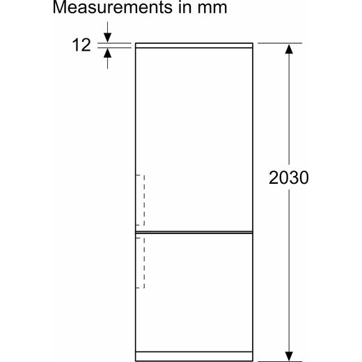 Siemens KG39NAIAU Fridge Freezer Brushed Steel - Annotation - Dimension shot