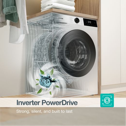 Gorenje G200 Series WG2P84A32/UK 8kg Washing Machine with 1400 rpm - White - Annotation - Inverter PowerDrive