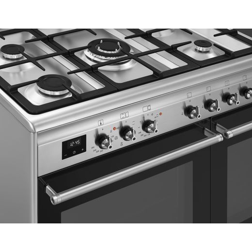 Smeg Concert 90cm Dual Fuel Range Cooker - Stainless Steel - Close up shot