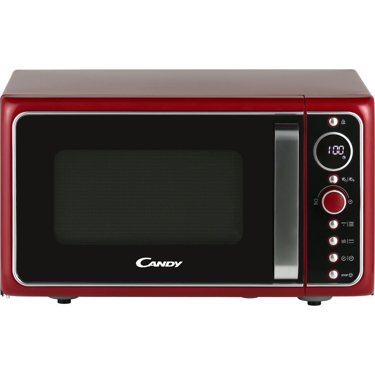 Candy DIVO G25CR Mikrowelle mit Grill, 25 Liter - 900 Watt - Rot