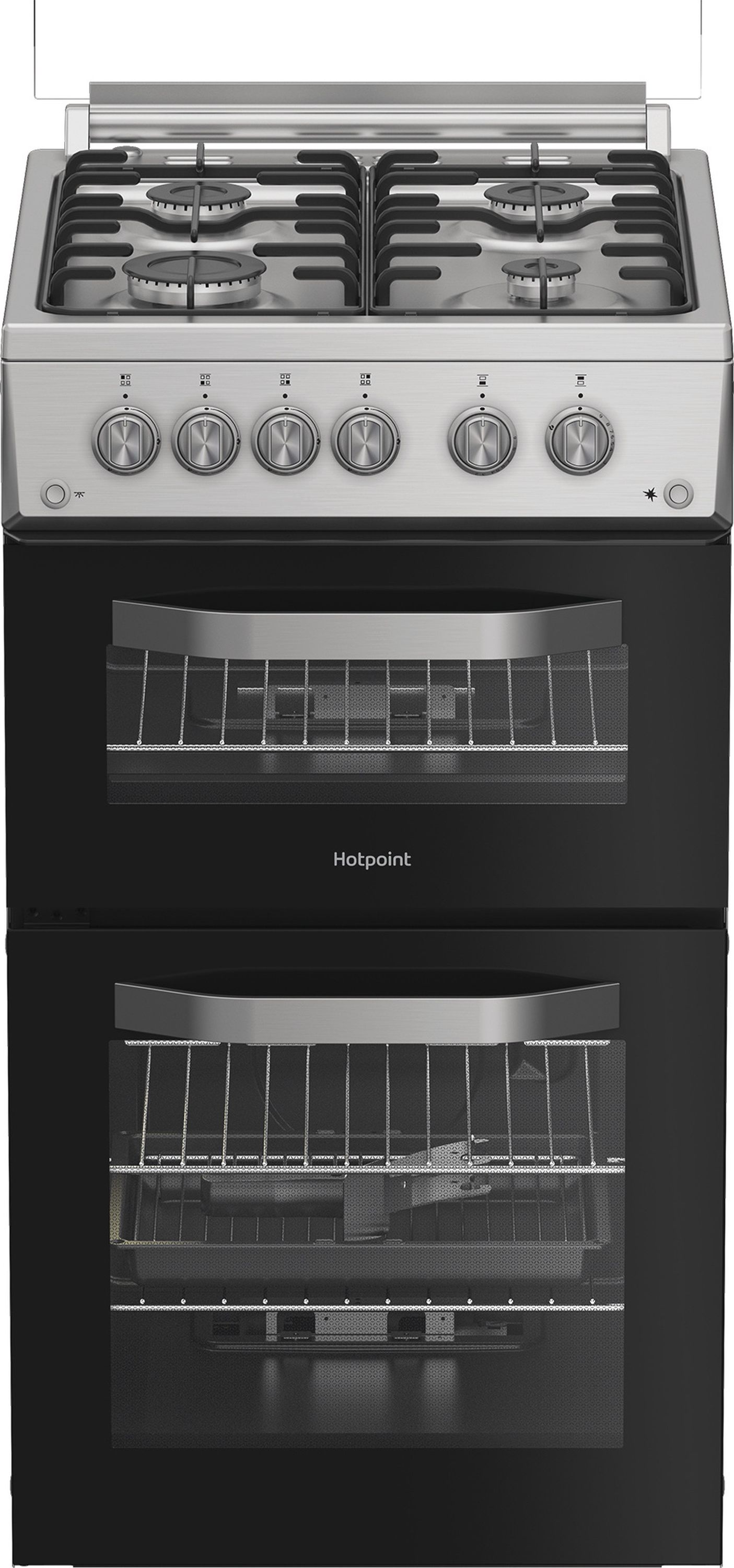 Image of Hotpoint HDG5GCX 50cm wide Double Oven Gas Cooker - Stainless Steel - A+/A Rated, Stainless Steel