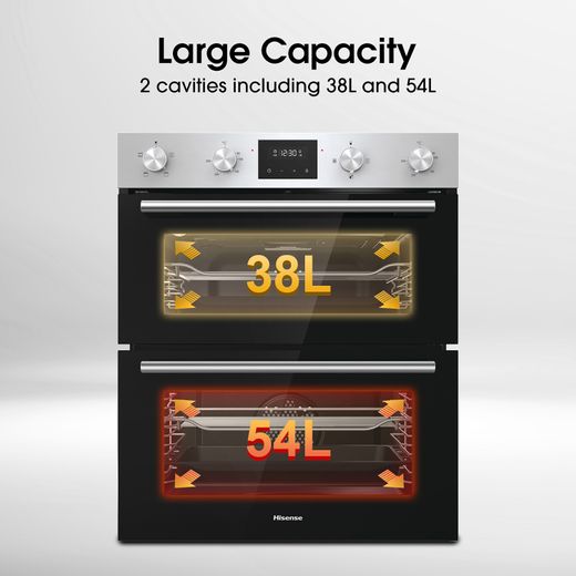 Hisense Built Under Electric Double Oven - Stainless Steel - Annotation - Large capacity
