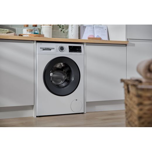 Bosch Series 6 i-Dos WGG254F1GB 10kg Washing Machine with 1400 rpm - White - washing machine in kitchen shot