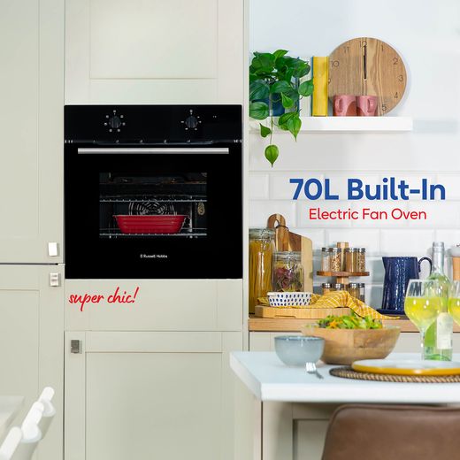 Russell Hobbs RHFEO7004B/02 Built In Electric Single Oven - Black - Annotation - capacity shot