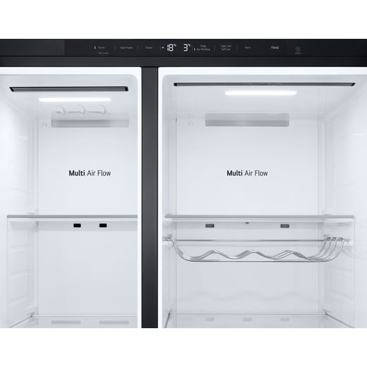LG NatureFRESH™ American Fridge Freezer - Matte Black - Close up inside shot