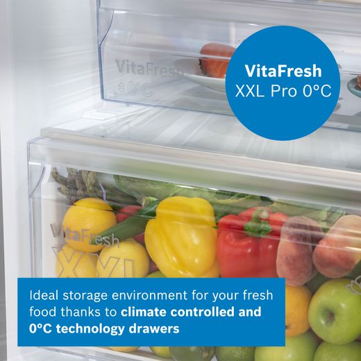 Bosch Series 4 70/30 Frost Free Fridge Freezer - Silver - Annotation - Vita fresh shot