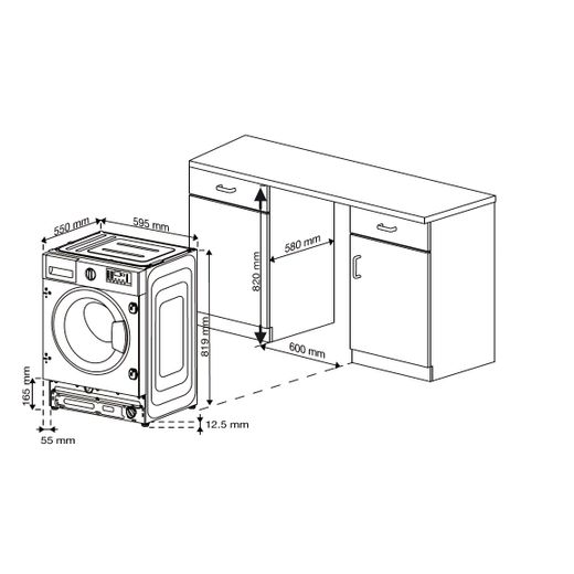 Beko WTIK72121 7kg Washing Machine with 1200 rpm - White - Dimensions
