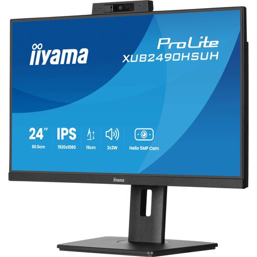 iiyama ProLite XUB2492HSU-B6 23.8" Full HD 100Hz Monitor - Black - Left perspective shot