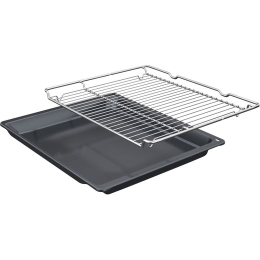 Siemens IQ-700 Compact Electric Single Oven - Black - Left baking trays perpsective shot shot