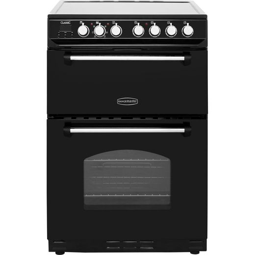 Rangemaster Classic 60 CLAS60ECBL/C Electric Cooker - Black / Chrome - Needs 10.6KW Electrical Connection