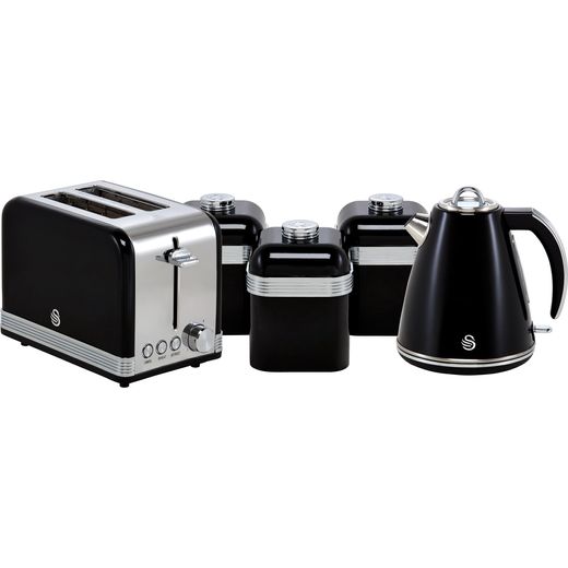 Swan Retro STRP3022BN Kettle And Toaster Set - Black