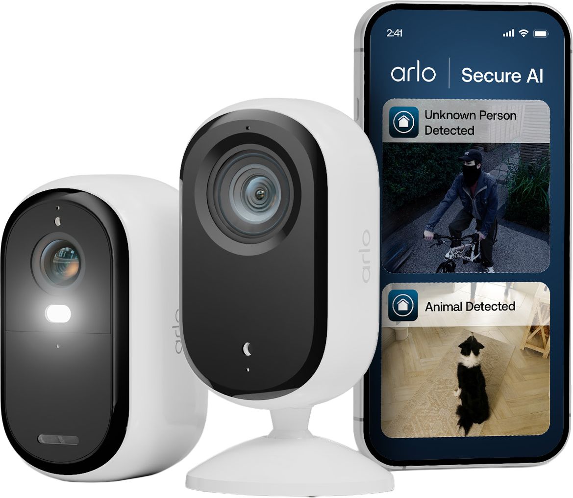 Arlo Essential E3 2K - Smart Home Security Camera Bundle - White