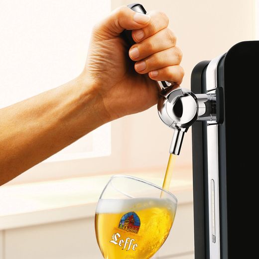 PerfectDraft Draft Beer Dispenser - Black - person pouring beer shot