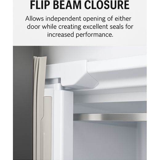 Tesla American Fridge Freezer - Stainless Steel - Annotation - Flip beam colsure