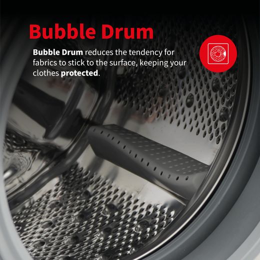 Sharp KD-NCB8S7GW91-EN 8Kg Condenser Tumble Dryer - White - Annotation - Bubble drum
