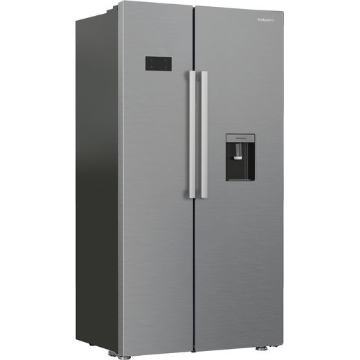 Hotpoint American Fridge Freezer with Water Dispenser - Silver - Right perspective