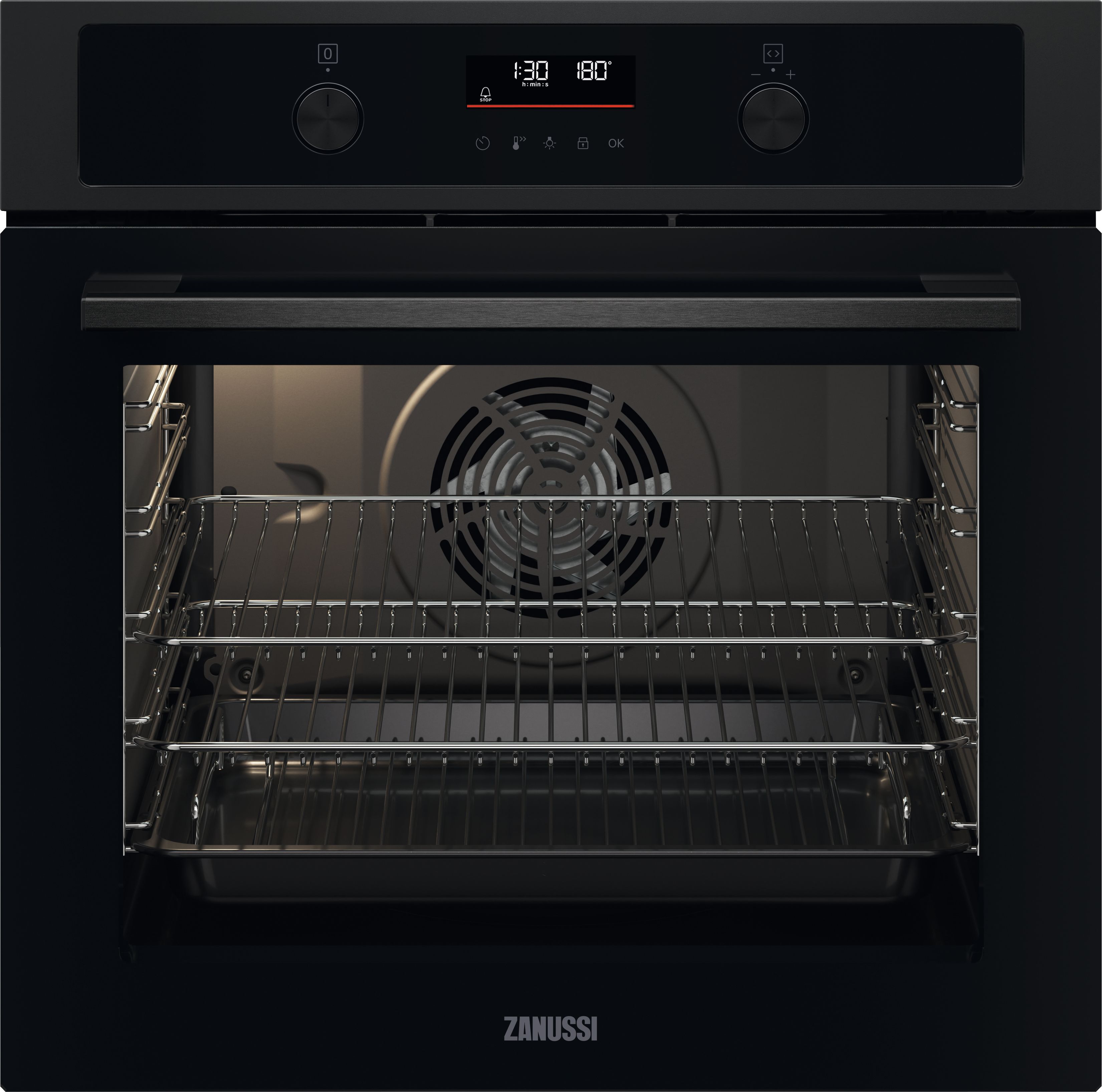 Zanussi ZOCND7KN Built In Electric Single Oven - Black - A+ Rated, Black