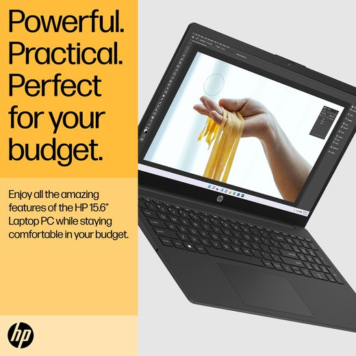 HP 15-fc0057na Laptop - AMD Ryzen™ 5, 512GB SSD, 8 GB RAM - Black - Annotation - powerful and practical shot