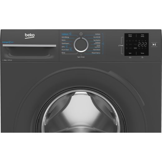 Beko B3W31041A 10kg Washing Machine with 1400 rpm - Black - Close up control panel shot