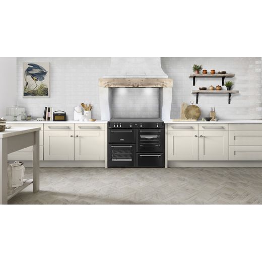 Stoves Richmond Deluxe 110Ei ZLS 110cm Electric Range Cooker with Induction Hob - Black - Cooker in kitchen shot 
