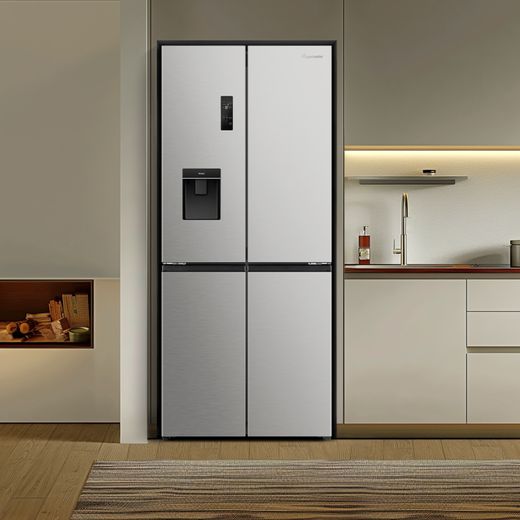 Fridgemaster American Fridge Freezer - Silver - Fridge freezer in kitchen