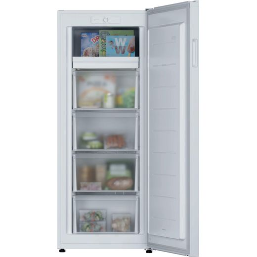 Candy CNUQ2L513EWK 138cm Upright Freezer - White - Front with door open shot