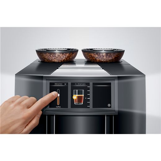 Jura 15478 Coffee Machines Black - Person using control panel shot