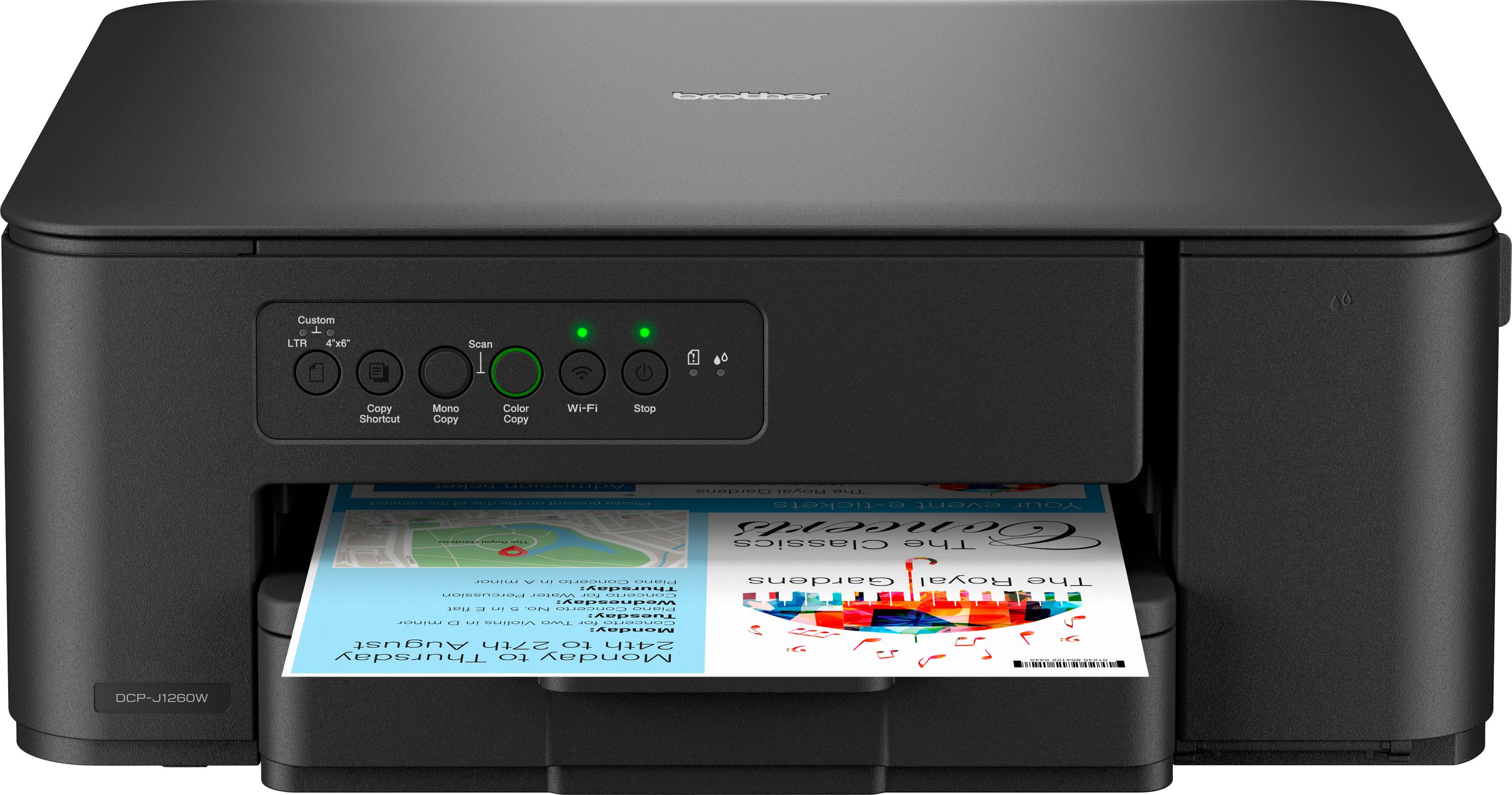Brother DCPJ1260W Wireless Inkjet Printer - Black, Black