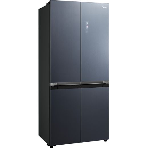 Midea Insta Fit Master American Fridge Freezer - Midnight Glass - Right perspective