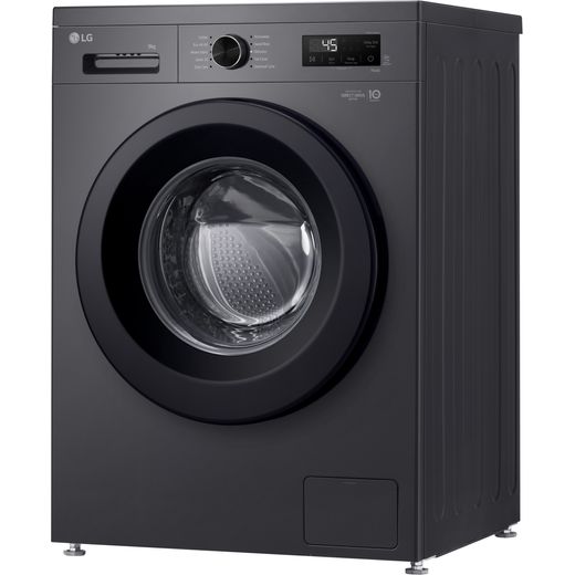 LG X10 Series Direct Drive™ F4X1009NMK 9kg Washing Machine with 1400 rpm - Slate Grey - Left perspective shot