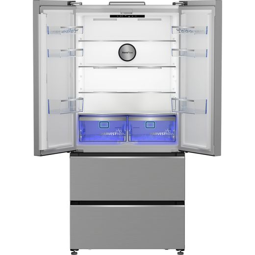 Beko American Fridge Freezer - Stainless Steel - Front with door open shot