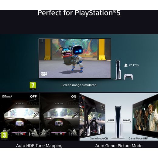 Sony BRAVIA 5 XR55B 55" 4K Ultra HD MiniLED Smart Android TV - Annotation - PS5 features shot