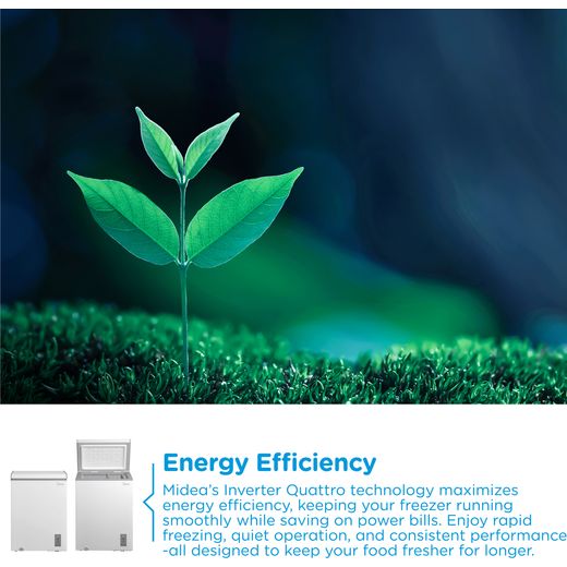 Midea MDRC154FZE01 Chest Freezer - White - Annotation - Energy efficient shot