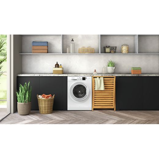 Hotpoint NSWM 7469 W UK 7kg Washing Machine with 1400 rpm - White - Washing machine in laundry room